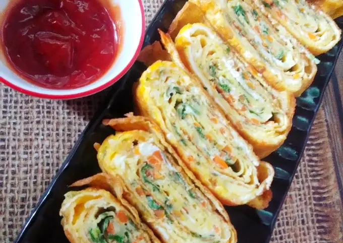 Langkah-langkah untuk membuat Cara membuat Tamagoyaki/Omelette Rumahan ðŸ˜