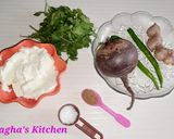 A picture of step 1 of Beetroot Buttermilk.