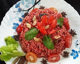 A picture of step 6 of Healthy Beetroot fried rice.