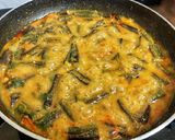 A picture of step 9 of Bhindi masala.