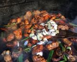 A picture of step 6 of Paella with Vegetables and Meat.