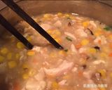 A picture of step 9 of Chicken, Corn, and Mushroom Congee.