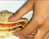 A picture of step 3 of Desi tortilla wrap.