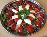 Une image de l'étape 10 de Salade de roquette aux tomates divinina,oignon rouge et mozzarella di buffala.