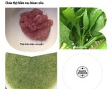 Hình bước làm 1 của món Cháo thịt bằm rau bina
