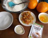 Foto del paso 1 de la receta: Cake de naranja, coco, frutas y cáscaras confitadas