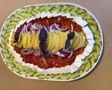 Une image de l'étape 12 de Salade composée au concombre,tomates,oignon rouge,feta et citron confit.