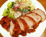 A picture of step 12 of Roast Pork Tenderloin with Onion Sauce.