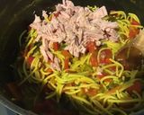 Une image de l'étape 6 de Gratin de spatzles au thon, poivrons rouges et emmental en panure épicée.