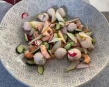 A picture of step 2 of Prawn, litchi and blue cheese salad.