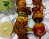 A picture of step 7 of Grilled veggies with paneer.