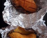 Édesburgonyás brokkolikrémmel töltött pulyka recept fázis 1 fotója