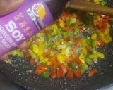 A picture of step 3 of Easter special vegetable rice.