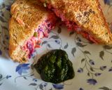 A picture of step 1 of Beetroot hung curd sandwich.