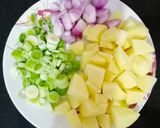 A picture of step 1 of Leek and Potato Soup.