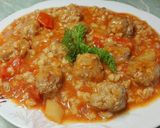 Lecsós gersli, húsgombóckákkal..🍅🌶 recept fázis 14 fotója
