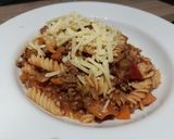 A picture of step 9 of Ninja Foodi pasta with meat Bolognese sauce.