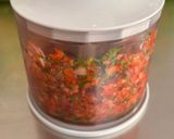 A picture of step 5 of Strawberry Salsa.