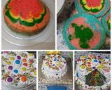 A picture of step 13 of Holi special Vanilla colourful cake.