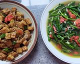 Foto langkah ke 4 dari resep Kangkung Tumis Terasi Kacang Panjang.