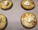 A picture of step 4 of Aubergine and potato stack with garlic and herb cheese.