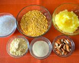 A picture of step 1 of Moong Dal Halwa.