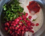 A picture of step 2 of Pomegranate raitu.