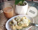 Foto langkah ke 3 dari resep Pisang Kukus Matcha Keju.