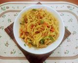 A picture of step 10 of Cheesy chicken fajita spaghetti.