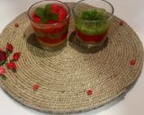A picture of step 4 of 3 layered Chill Fruits punch.