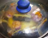 A picture of step 4 of Potato brinjal and onion stuff.