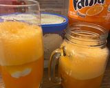 A picture of step 1 of FANTA JACK O’LANTERN FLOATS.