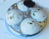 A picture of step 6 of Idli with oats and veggies, sambar.
