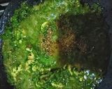 A picture of step 8 of Tawa chicken Hara Masala.