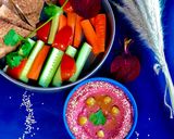 A picture of step 2 of Beetroot Hummus.