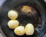 A picture of step 4 of Gondhoraj Dim / Eggs with Kafir Lime.