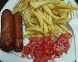 A picture of step 1 of Home made fries and sausages.....