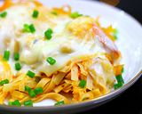 A picture of step 7 of Peri-Peri Shrimp Cheese Pasta.