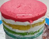 Foto langkah ke 6 dari resep Rainbow Base Cake Ultah.