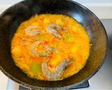 A picture of step 3 of Kimchi, Pork, Prawn, Chili and Potato Stew.