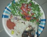 A picture of step 1 of Shinkafa da wake.
