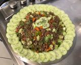 Une image de l'étape 11 de Salade de riz rouge au concombre, poivron orange et tomates Tiverta.