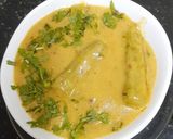 A picture of step 5 of Besan drumstick ---- a simple yet tasty summer vegetable.