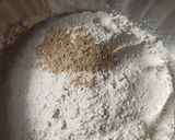 A picture of step 4 of Rava Ladoo.