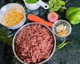 A picture of step 2 of Stir-fried Red Rice and Veggies.