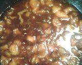 A picture of step 12 of Peppery chicken with a plum glaze.