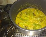 A picture of step 4 of Hari Mircho ka Salan.