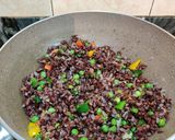 A picture of step 6 of EGG FRIED RICE with BLACK RICE.