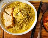 Hình bước làm 3 của món Mỳ sốt cua lông (cà ra) trứng muối
