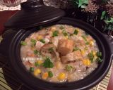A picture of step 11 of Chicken, Mushroom, and Corn Congee.